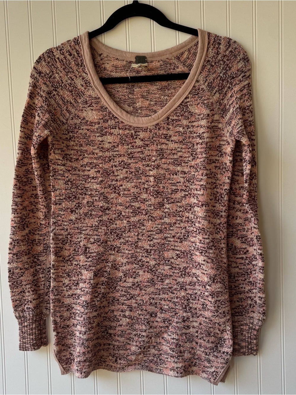 Free People We The Free Marled Knit Sweater Size Small Boho Lightweight Pullover